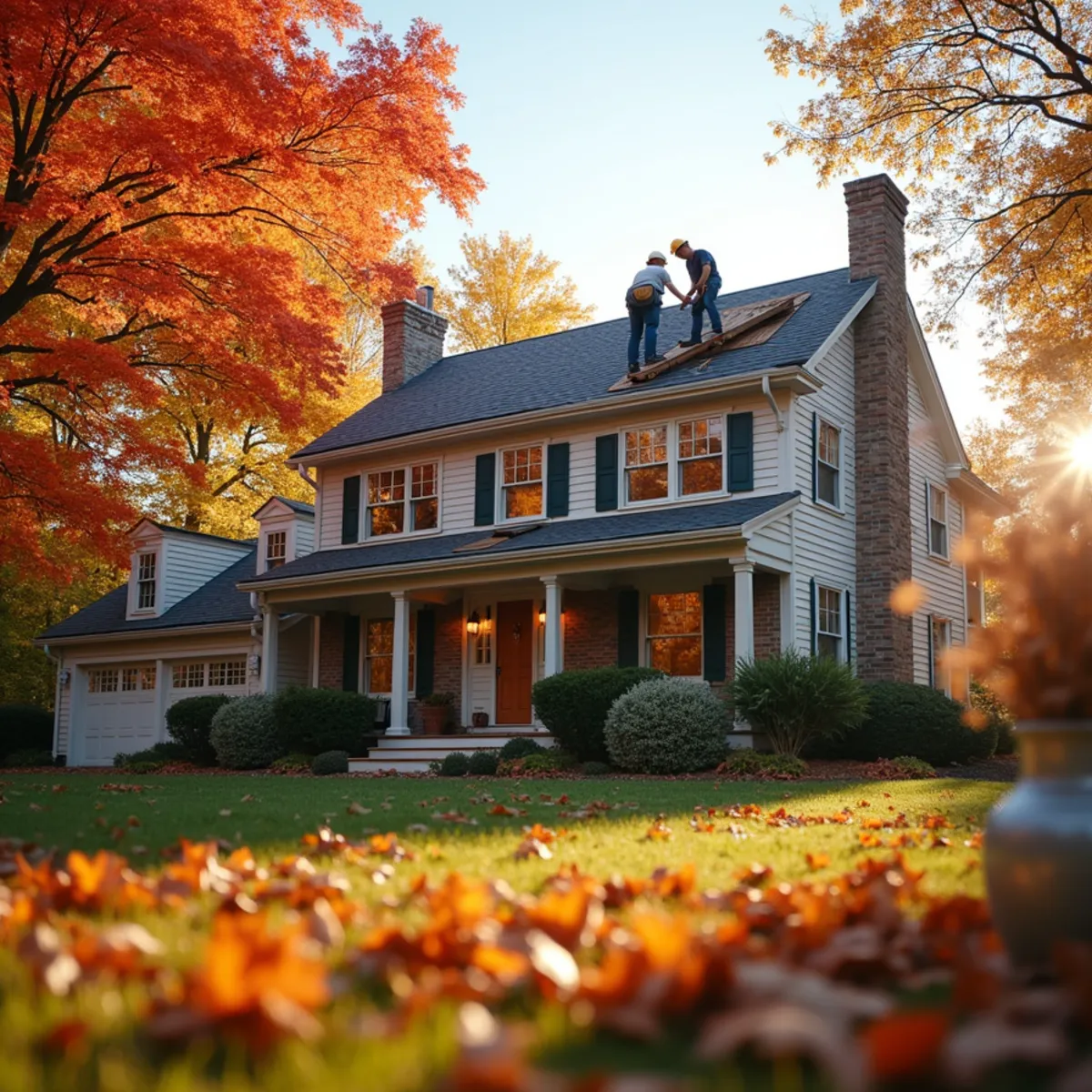 Autumn roof replacement in ideal New England installation weather