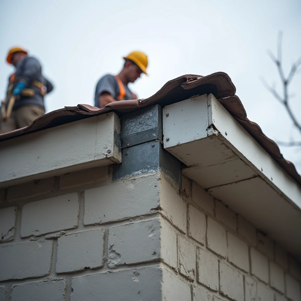 Split parapet coping letting water into the wall below