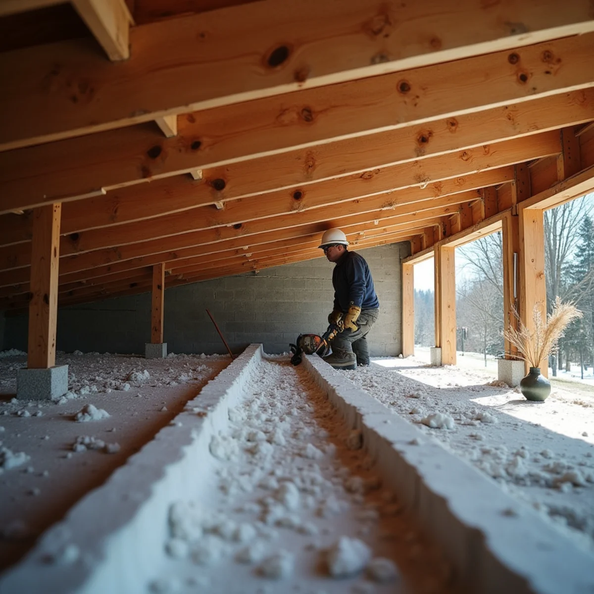 Clear soffit-to-ridge air path keeping a roof deck cold in winter