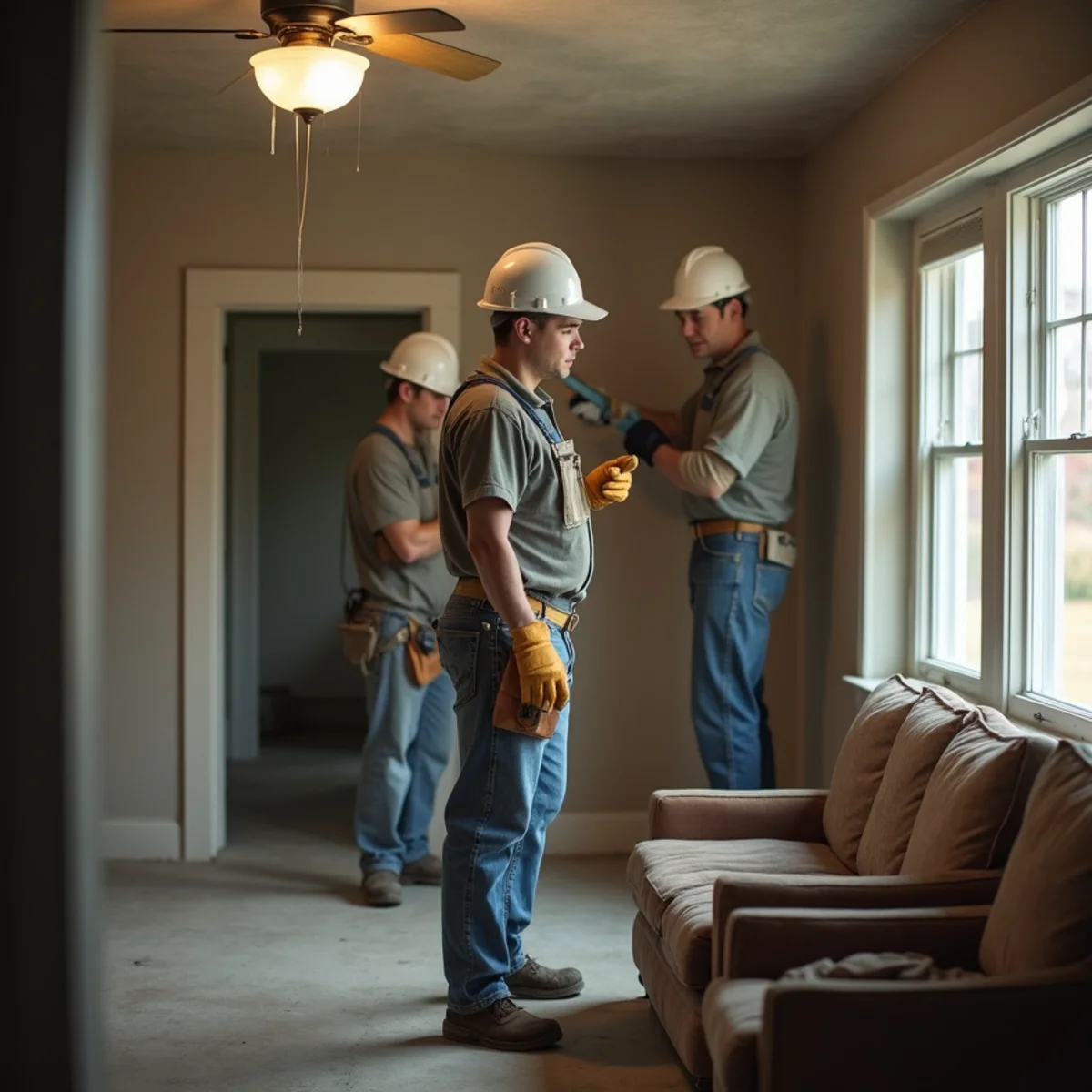 Killing power to a room where water is running near a light fixture