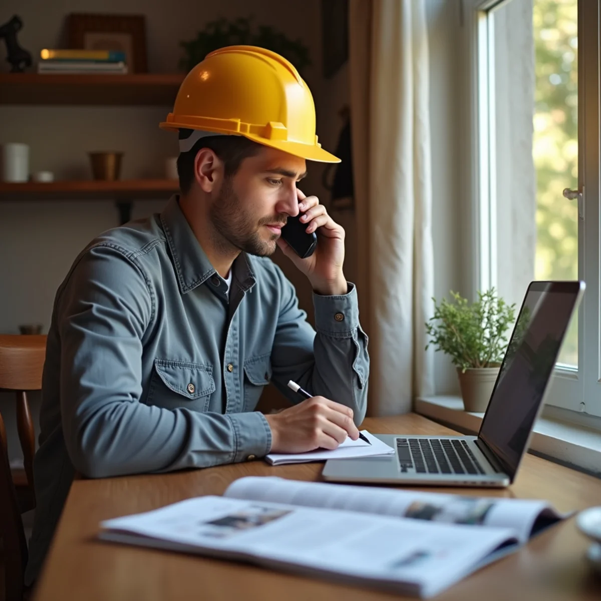 Opening an insurance claim with damage photos and a written claim number