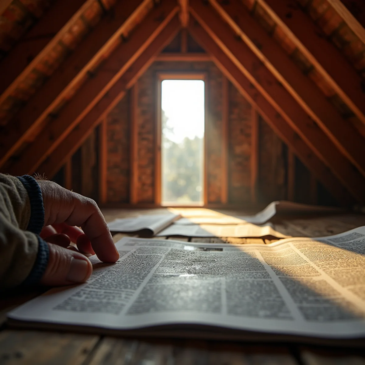 Daylight visible between gapped board sheathing from inside an attic