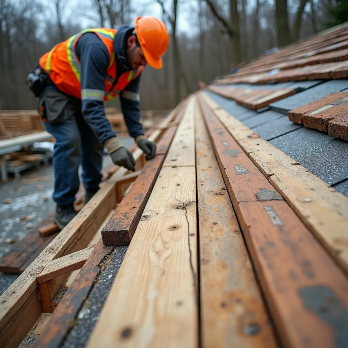 Rotted roof boards replaced on a hundred-year-old Massachusetts home