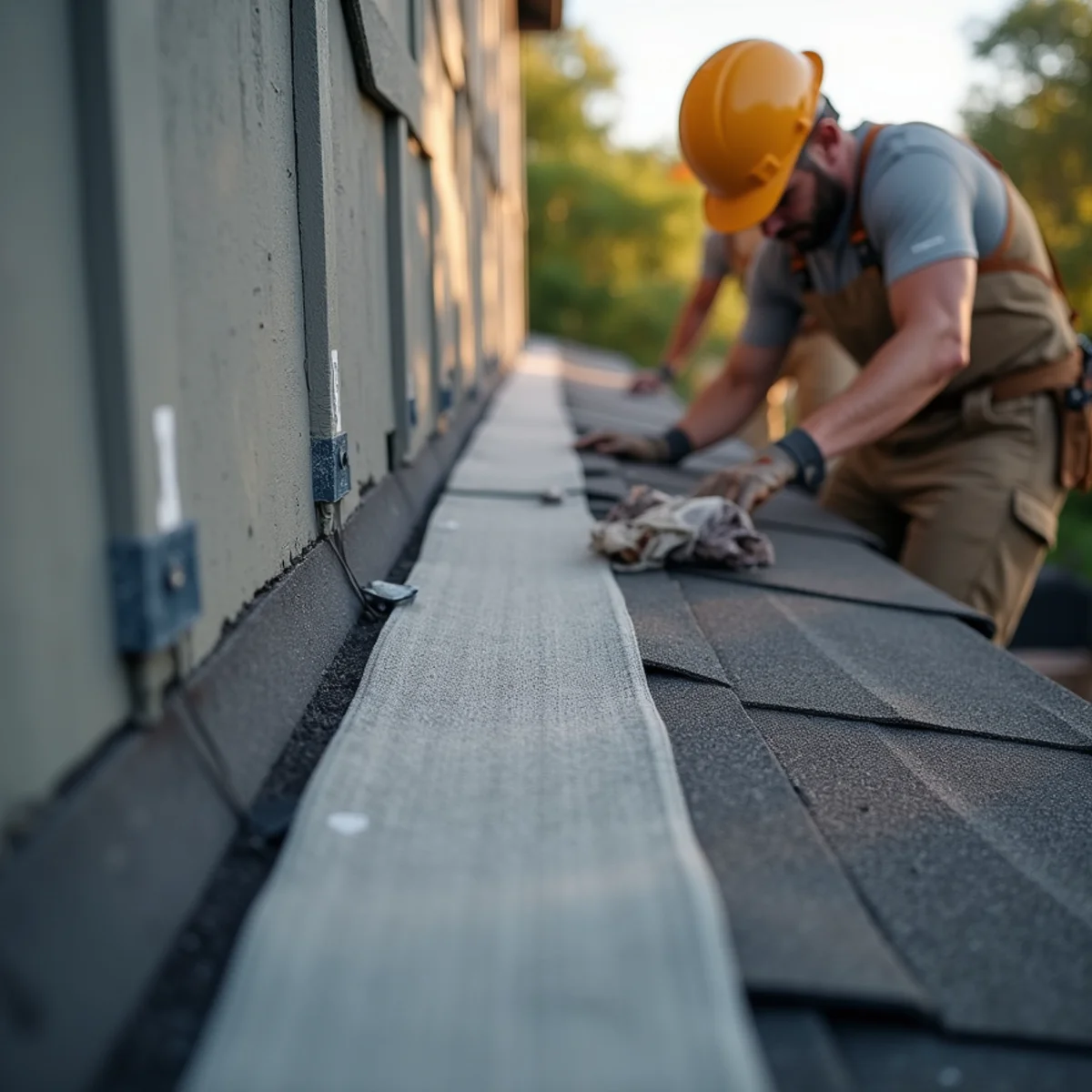 Step flashing woven one piece per shingle course at a sidewall