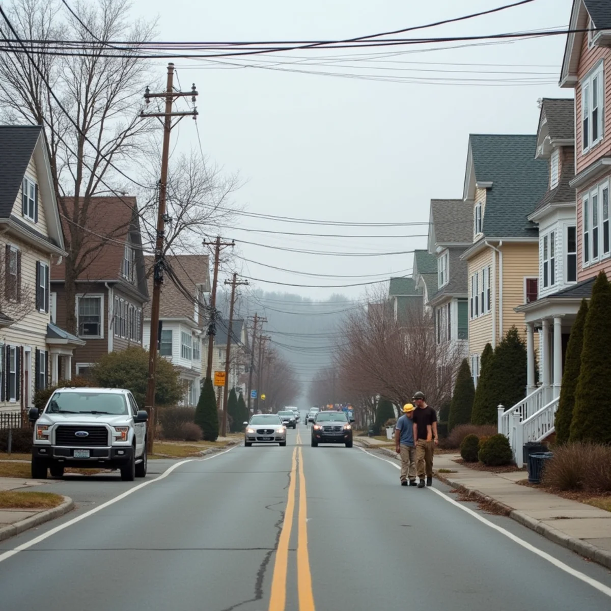Typical Beverly, MA street showing the local roof types All Pro Phoenix Roofing works on