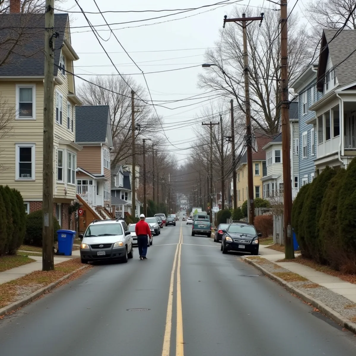 Typical Everett, MA street showing the local roof types All Pro Phoenix Roofing works on