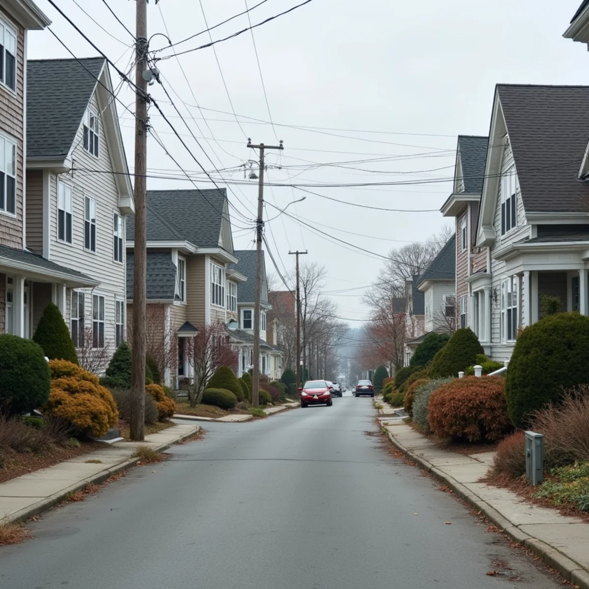 Typical Gloucester, MA street showing the local roof types All Pro Phoenix Roofing works on
