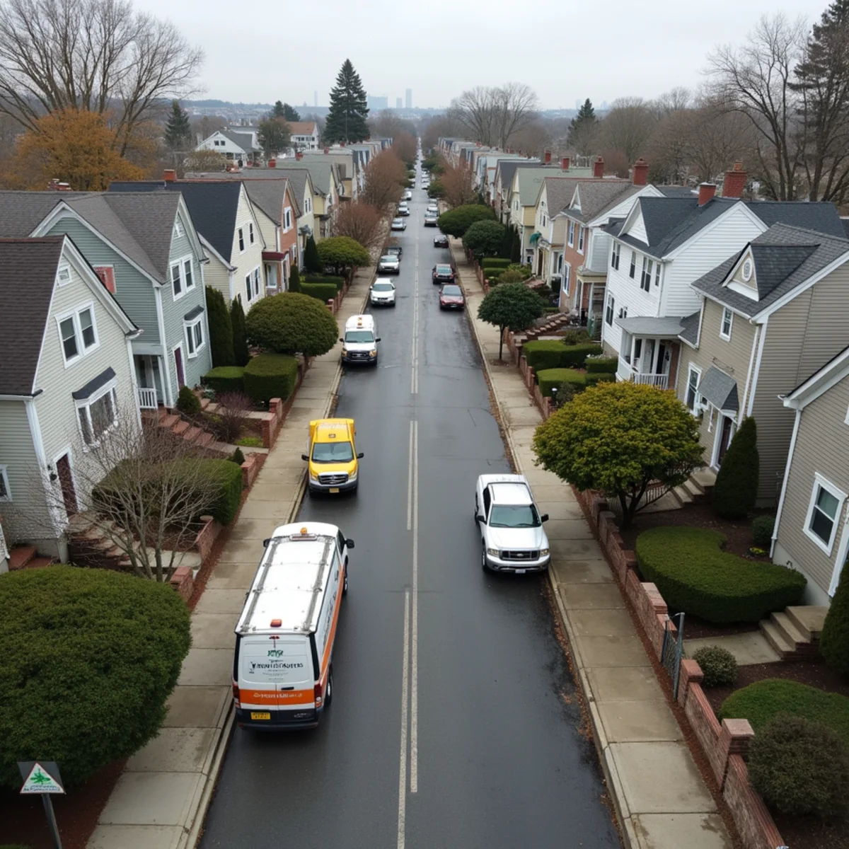 Typical Jamaica Plain, MA street showing the local roof types All Pro Phoenix Roofing works on