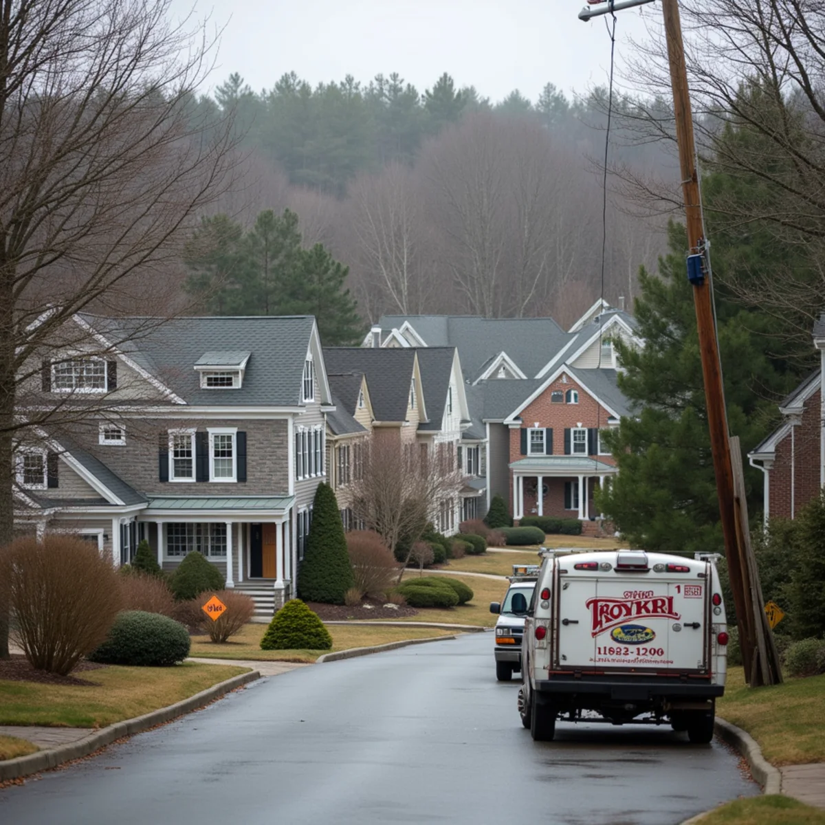 Typical Lynnfield, MA street showing the local roof types All Pro Phoenix Roofing works on