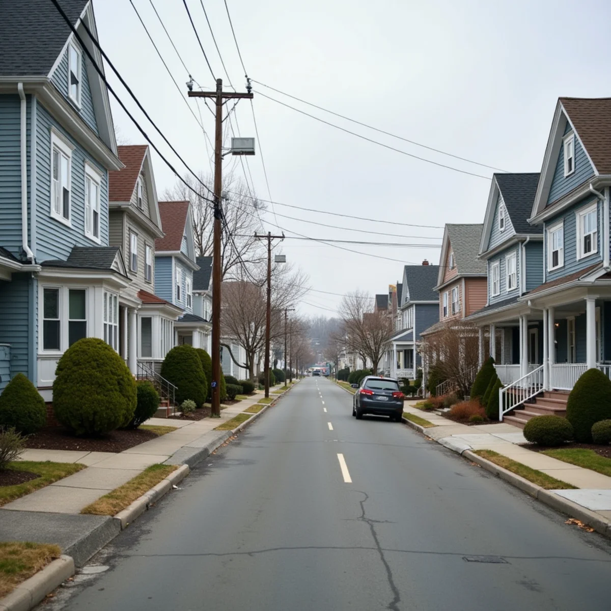 Typical Quincy, MA street showing the local roof types All Pro Phoenix Roofing works on