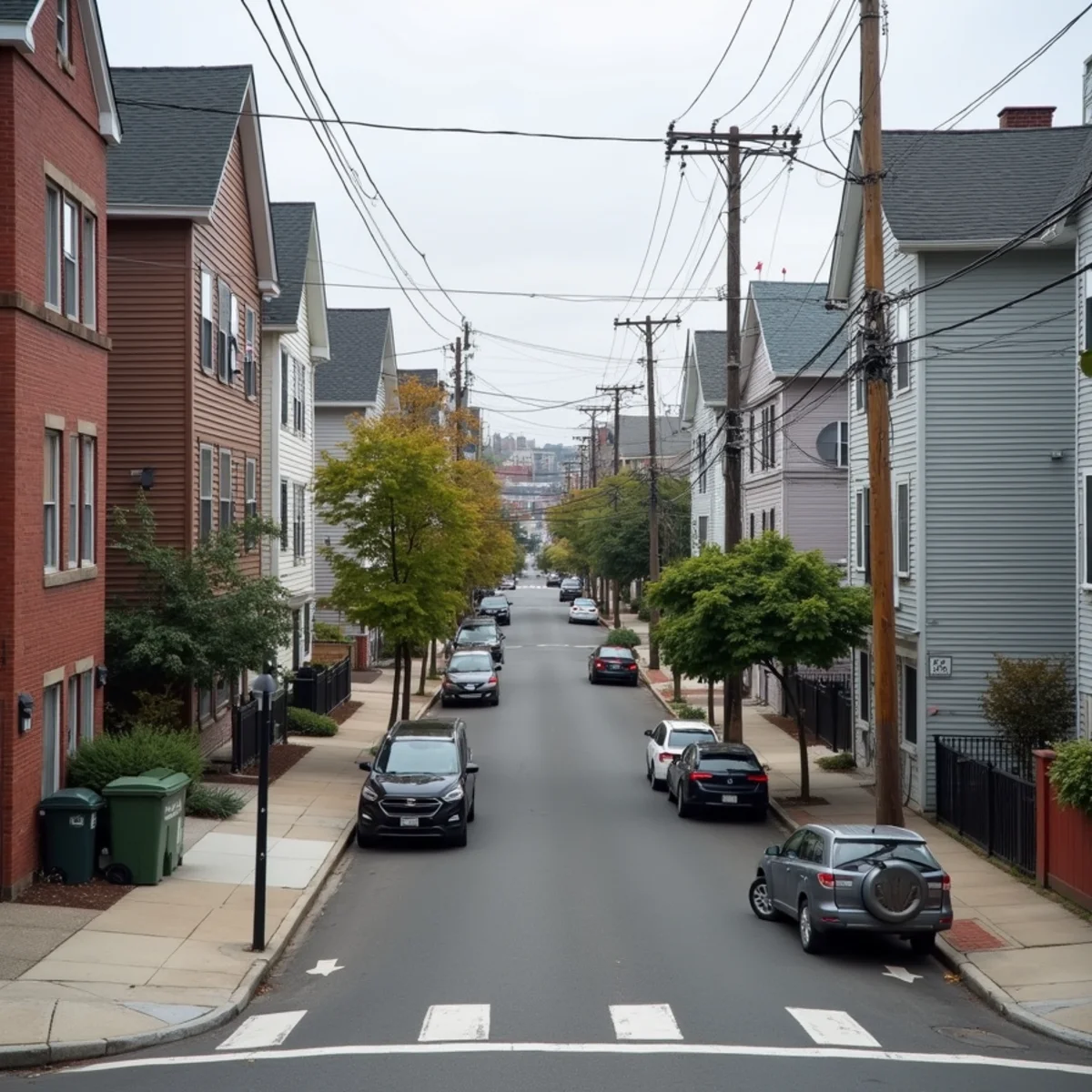 Typical South Boston, MA street showing the local roof types All Pro Phoenix Roofing works on