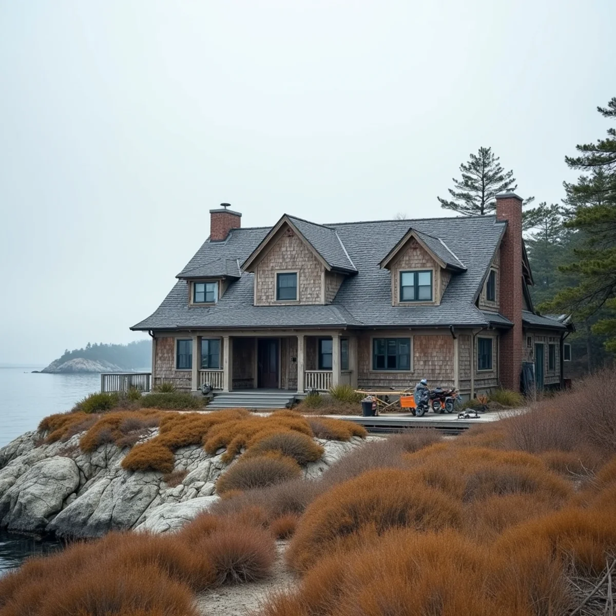 North Shore coastal homes with cedar and slate roofs in Massachusetts